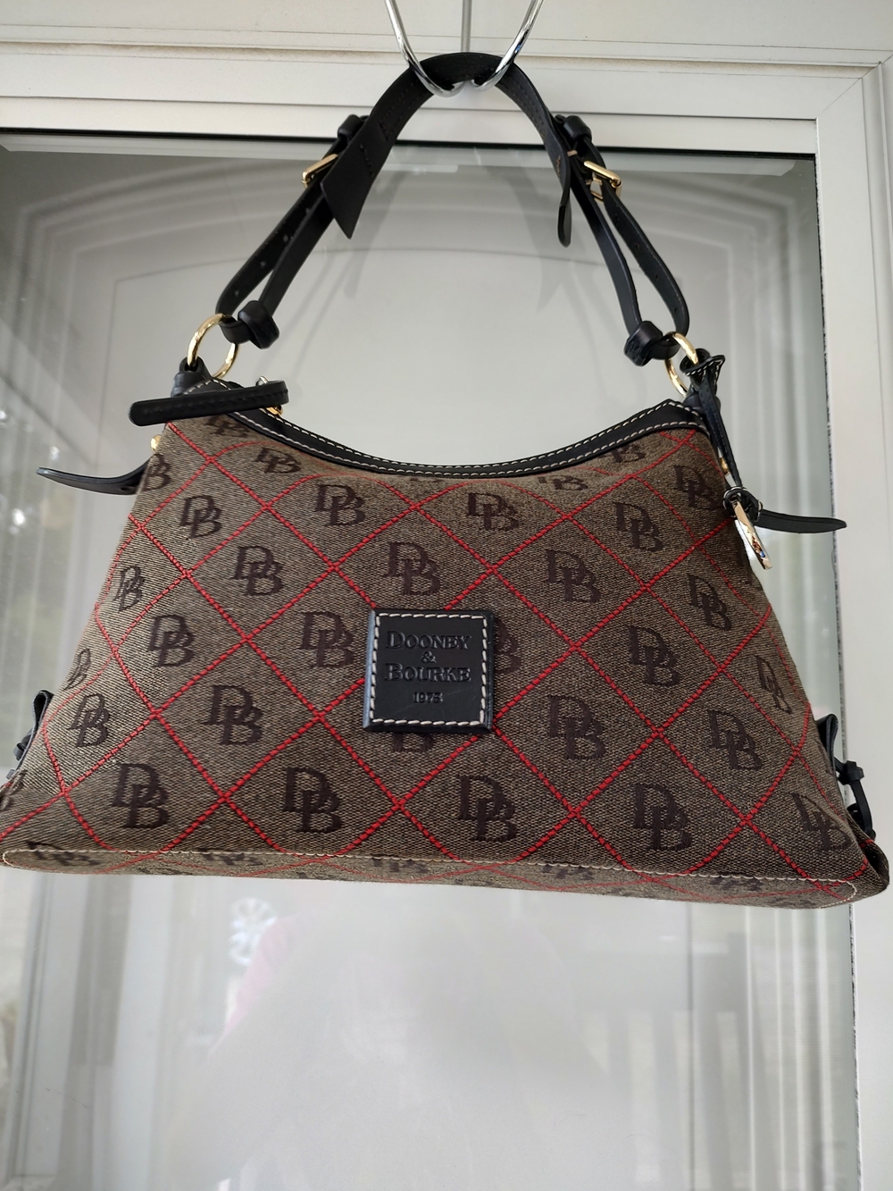 Dooney & Bourke Brown and Black Logo Shoulder Bag